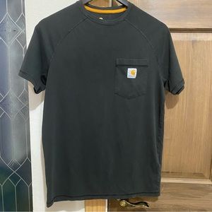Carhartt T-Shirt Men's Black Short Sleeve Pocket T-Shirt Relaxed Fit,Size: Small